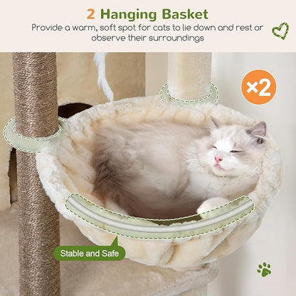 Globlazer Cat Tree Tower for Indoor Cats, Sturdy Adult Cat Tree House for Large - Image 4