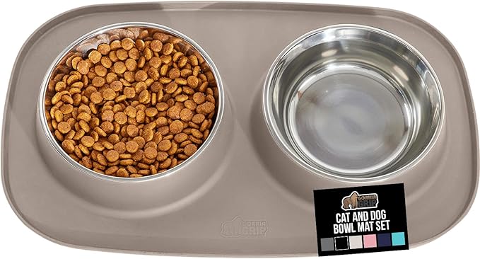 GORILLA GRIP Feeding Mat Bowl Set, 3 Cup 100% Waterproof BPA Free Silicone Base by Unknown