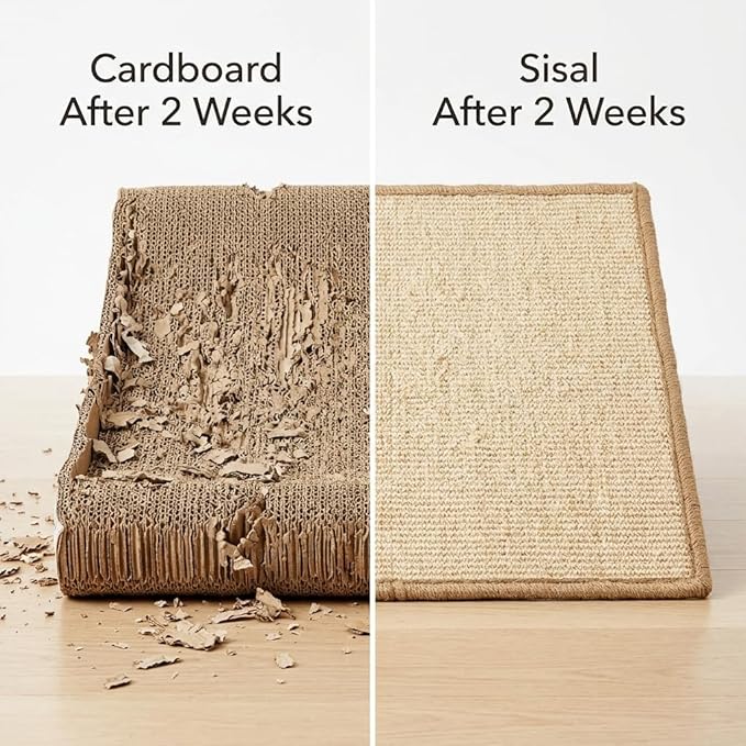 2Pack pingping-go Cat Scratcher Mat, 23.6 X 15.7 Inch, Natural Sisal Cat - Image 2