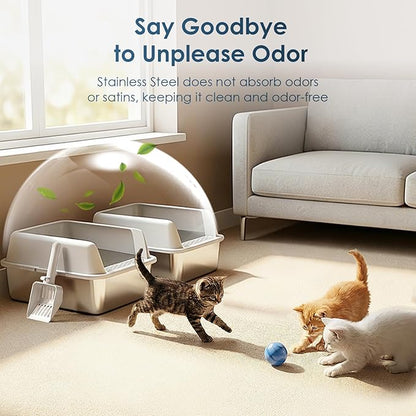 Suzzipaws Small Stainless Steel Litter Box - Image 5