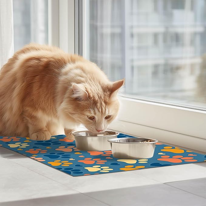 HOMETITUTE Cute Pet Feeding Mat Dog Feeding Mats Non-Slip Absorbent Dog Bowl - Image 3