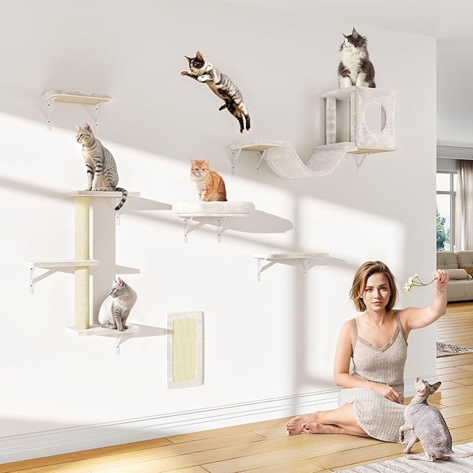 12-in-1 Cat Wall Shelves, Wall Mounted Cat Climber - Image 6