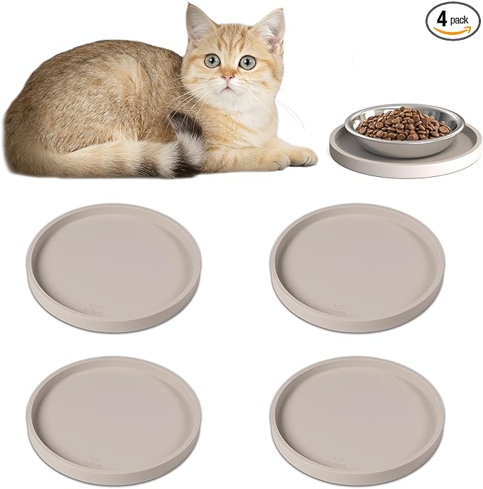 Arespark Pet Silicone Food Mat, Round Eating Tray by Arespark