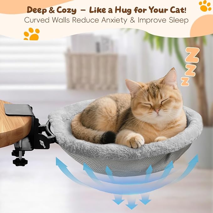 L&W BROS.Cat Desk Bed – Supports Up to 50 lbs, Comfortable Cat Perch - Image 4