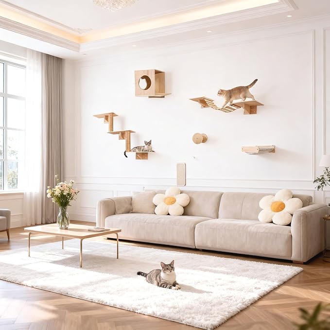 6 in 1 Cat Wall Shelves, Cat Wall Furniture - Image 9