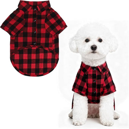 PUPTECK Plaid Dog Shirt, Cute Puppy Cat Polo T-Shirt, Soft Pet Clothes Boy by PUPTECK
