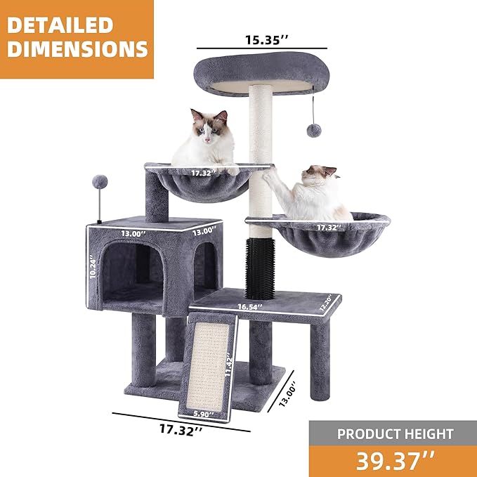 Roypet 39.4" Cat Tree for Indoor Cats - Image 3