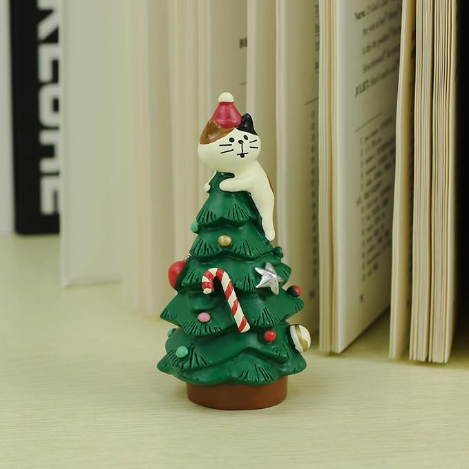 Refintural 3.3 Inch Resin Christmas Cat Tree - Image 7