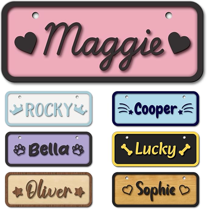 Personalized Dog Room Decor Custom Dog Crate Accessories Name Plate Doghouse by Unknown
