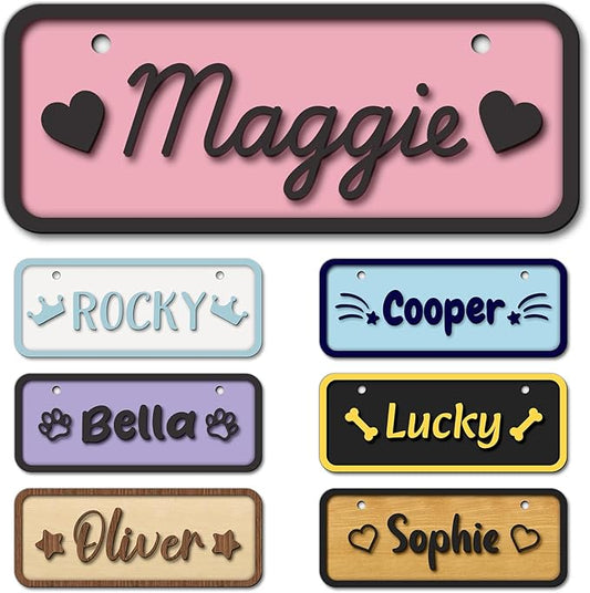 Personalized Dog Room Decor Custom Dog Crate Accessories Name Plate Doghouse by Unknown