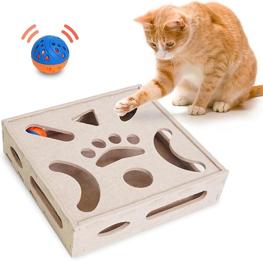 PETKARAY Felt Cat Puzzle Toy, Interactive Cat Toys by PETKARAY