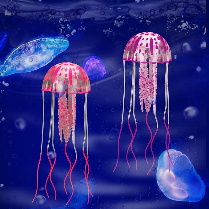 Weewooday 7 Pieces Artificial Fish Colorful Fake Fish Glowing Effect Aquarium - Image 7