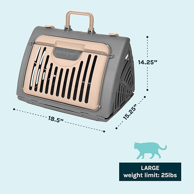 SportPet LARGE Hard-Sided Travel Cat Carrier - Image 3