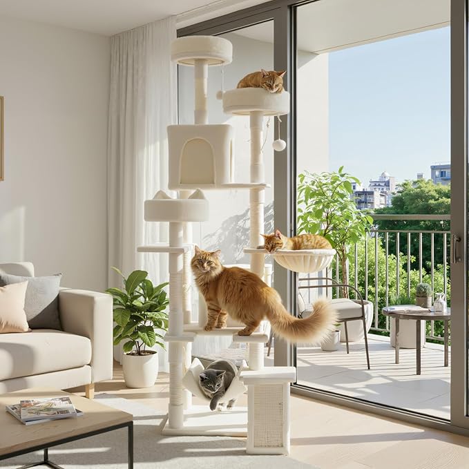 DUMOS Tall Cat Tree 75 Inch, Large Multi-Level Cat Tree Tower - Image 6