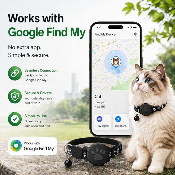 Pet Tracker, GPS Collar for Cats, Smart tag, Waterproof Compatible - Image 3