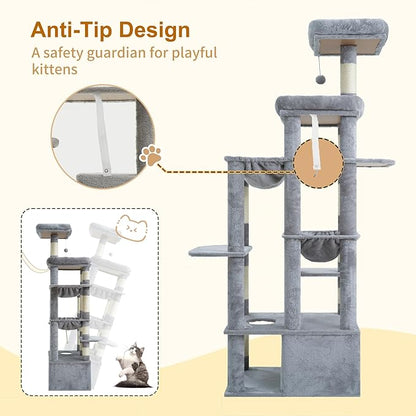 Heybly Cat Tree, 71-Inch Tall Cat Tower - Image 7