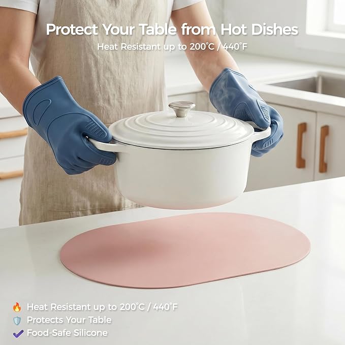 Premium Thick Silicone Placemat，Heat & Oil Resistant, Non-Slip Table Mat - Image 6