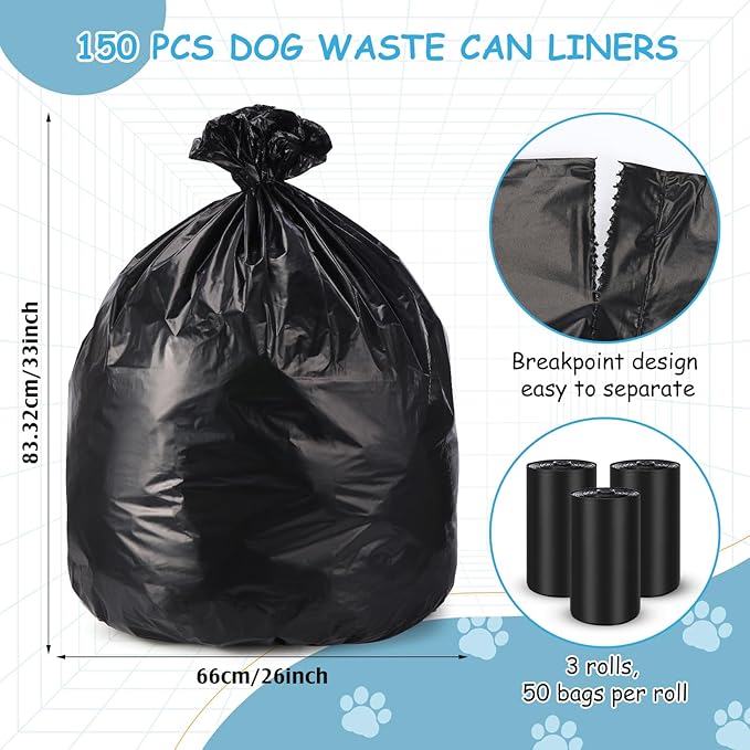 150 Pcs Dog Waste Poop Bags Dog Large Leak Proof Bags 26"x 33" Pet Waste - Image 2