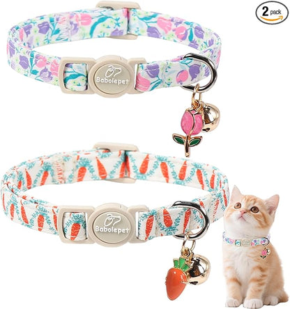 2 Pack Cute Cat Collars by Babolepet