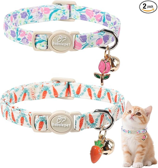 2 Pack Cute Cat Collars by Babolepet