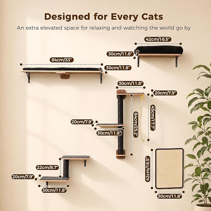 PAWZ Road Cat Wall Shelves, Wood Cat Wall Furniture - Image 3