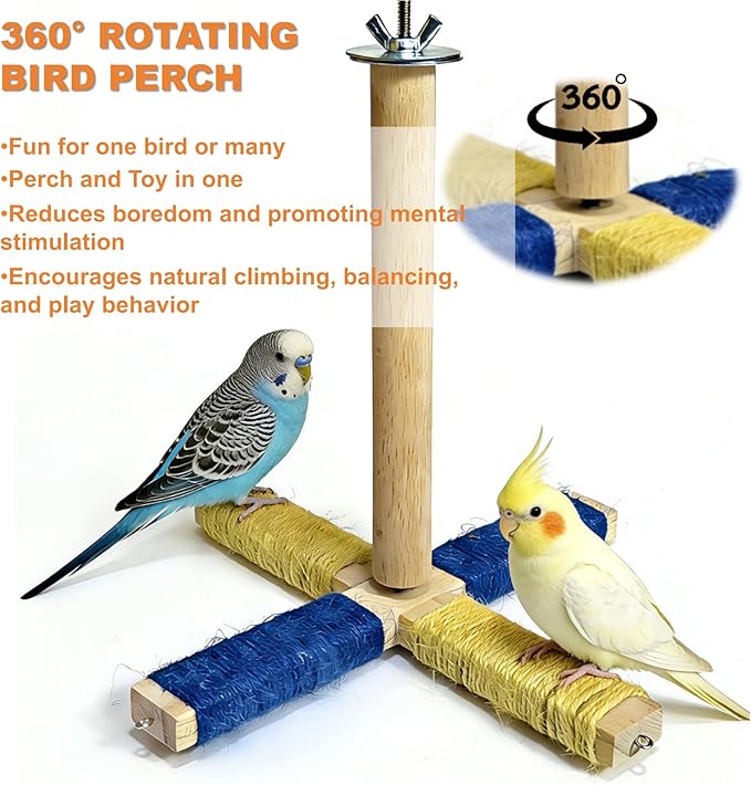 360° Rotating Bird Perch Stand - Image 2
