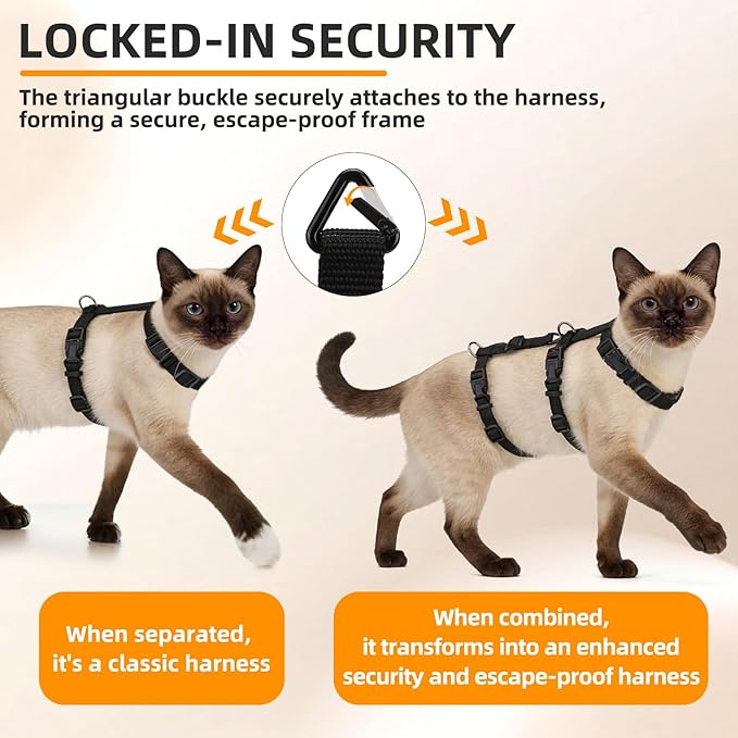 PUPTECK Cat Harness and Leash Set, Escape Proof Adjustable Kitten Harness - Image 4