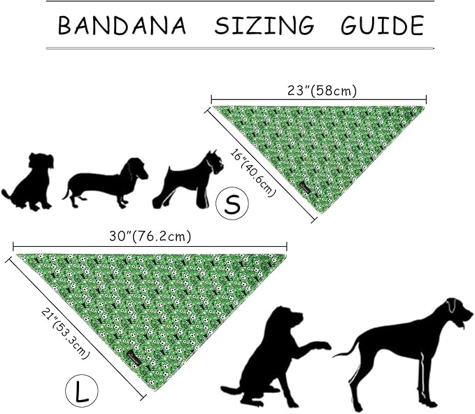 ARING PET Soccer Dog Bandanas, Cute Green Pet Bandana Scarf Triangle Bibs - Image 7
