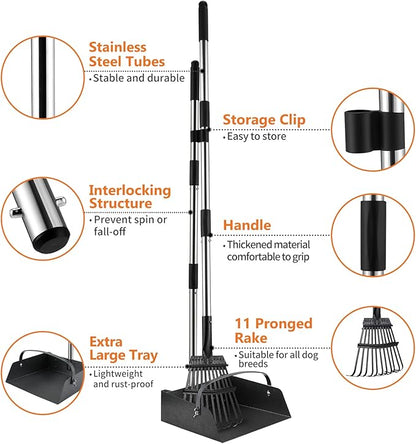 Toozey Dog Pooper Scooper for Large Dogs — Long Handle Poop Scooper for Yard Use - Image 2