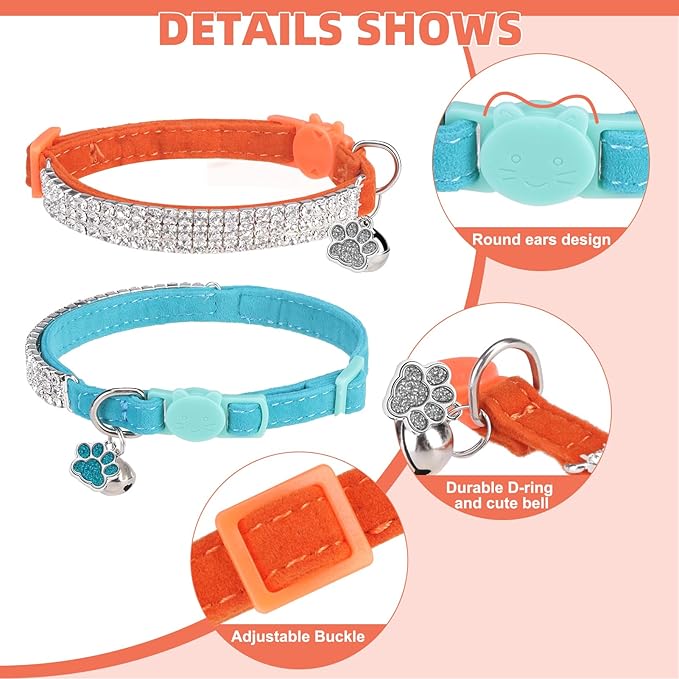 EXPAWLORER Soft Velvet Safe Cat Collars - Image 3