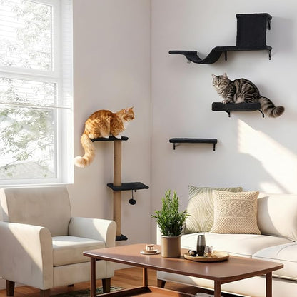 5-in-1 Cat Wall Shelves for Indoor Cats, Wall Mounted Cat Furniture - Image 2