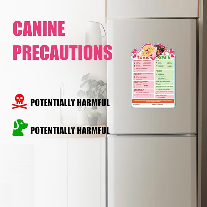 Magnetic List of Toxic & Safe Foods, 9.8x6.7in Feeding Chart Fridge Decorative - Image 4