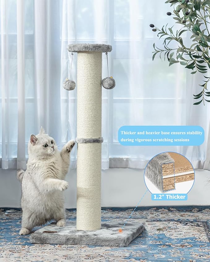 34Inch Tall Cat Scratching Post, 4.3Inch Diameter Large Sisal Cat Scratch Post - Image 6