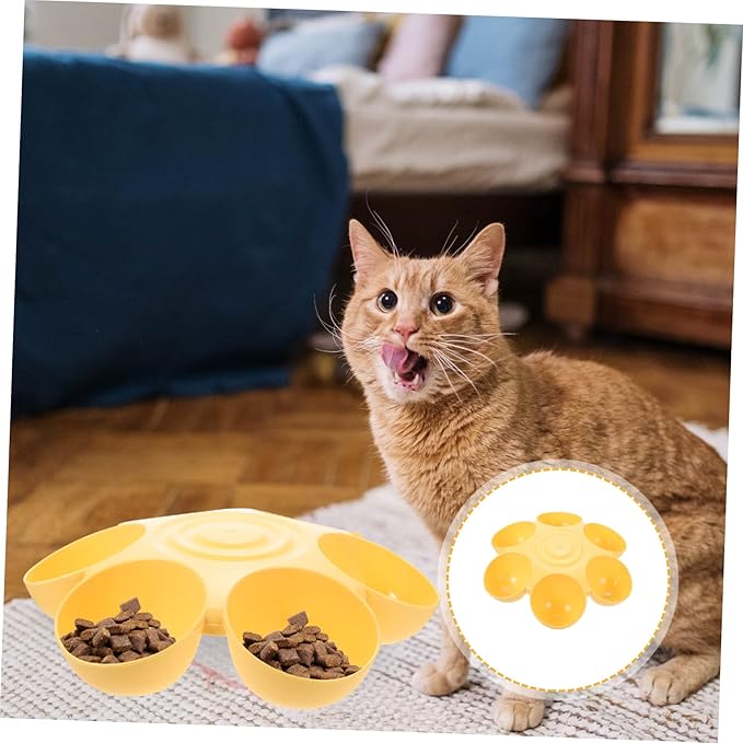 Decorative Multi-Compartment Pet Food Bowl Plastic Dog Treats Dispenser - Image 5