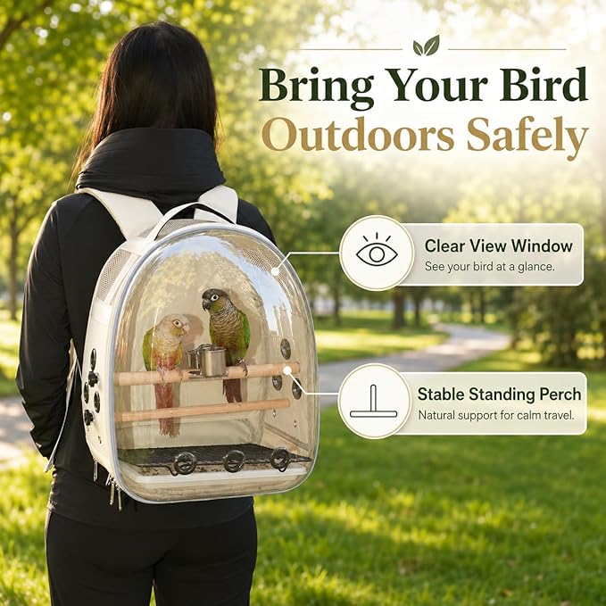 Bird Carrier Backpack for Small Medium Birds, Bird Travel Cage - Image 3