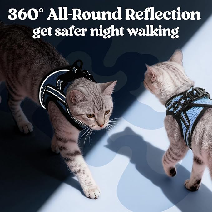 rabbitgoo Cat Harness and Leash, Step-in Escape Proof Kitten Harness Set - Image 5