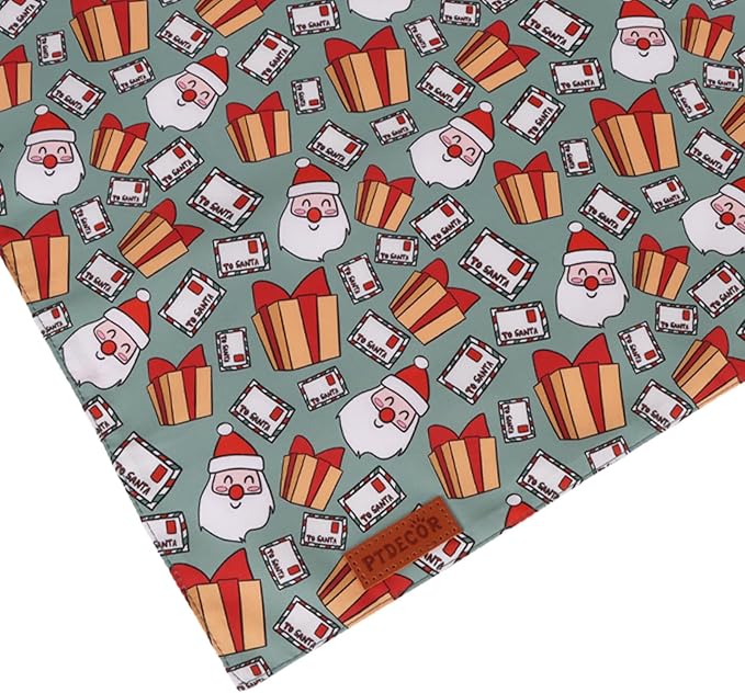 PTDECOR Christmas Dog Bandana, Santa Gift Box and Deer Design Reversible - Image 6