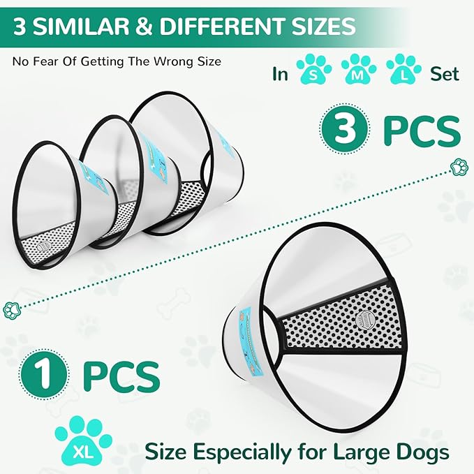 GLADOG Soft Dog Cone Collar – 3 Similar Sizes per Set - Image 2