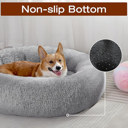JOLLYVOGUE Dog Bed, Calming Anti-Anxiety Large Dog Bed, Fluffy Donut Cushion - Image 4