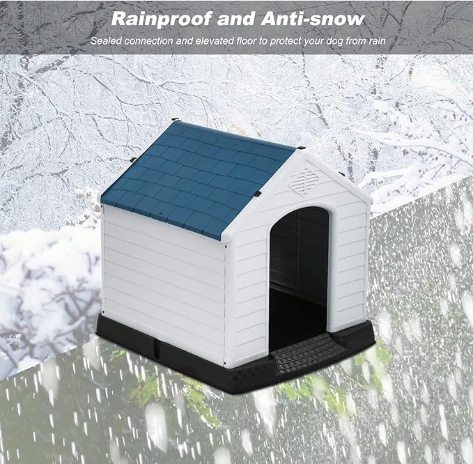 FDW Dog House Indoor Outdoor Durable Ventilate Waterproof Pet Plastic Dog House - Image 3