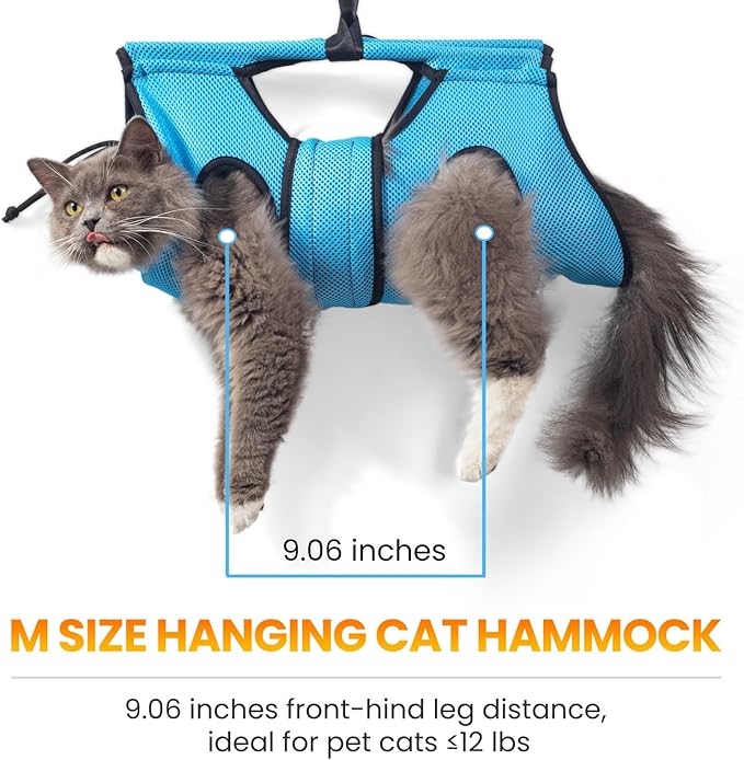 Pet Grooming Hammock for 5-11 lbs Pets, Door-Hook Hanging - Image 5