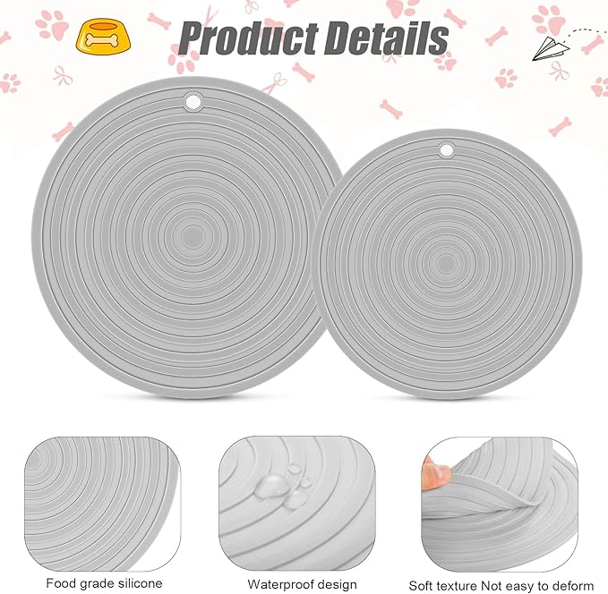 2 Pieces Silicone Pet Food Mat Pet Feeding Mat - Image 3