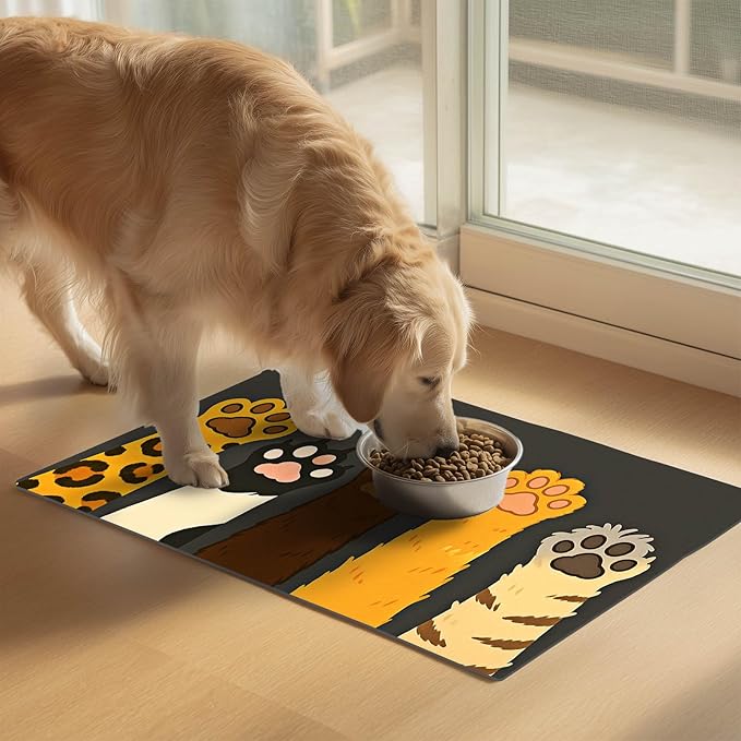 HOMETITUTE Cute Pet Feeding Mat Easy Clean Fast Dry Dog Food Mat - Image 2