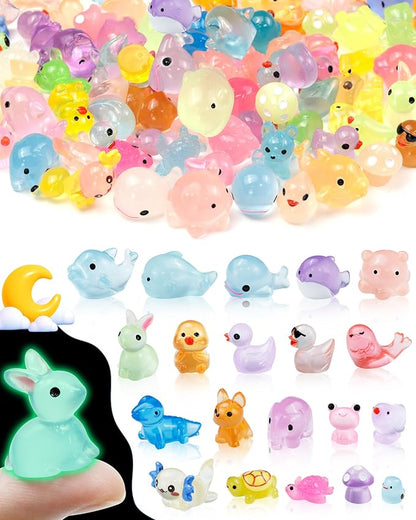 FIVEIZERO 100PCS Luminous mini Resin Animals Bulk by FIVEIZERO