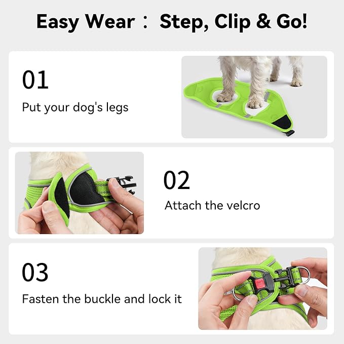 Joytale Small Dog Harness, Breathable Mesh Step-in Vest, Reflective Soft Padded - Image 3