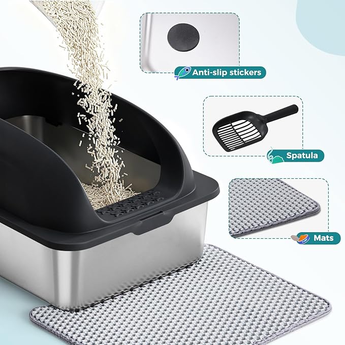 OLIXIS Stainless Steel Cat Litter Box - Image 6