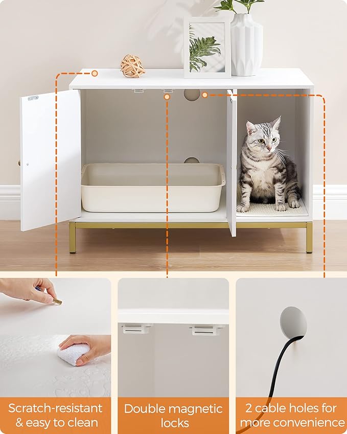 Feandrea Cat Litter Box Enclosure, Hidden Litter Box Furniture - Image 9