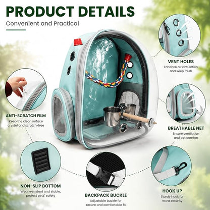 Rypet Bird Carrier Backpack Parrot Portable Breathable Bag Pet Bird Lightweight - Image 3