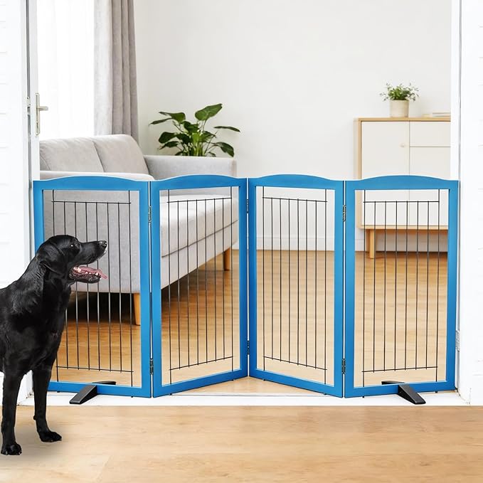 ZJSF Freestanding Dog Fence Indoor, Foldable Dog Gate by ZJSF
