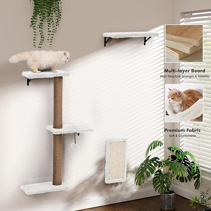 5-in-1 Cat Wall Shelves, Perch & Lounge - Image 2